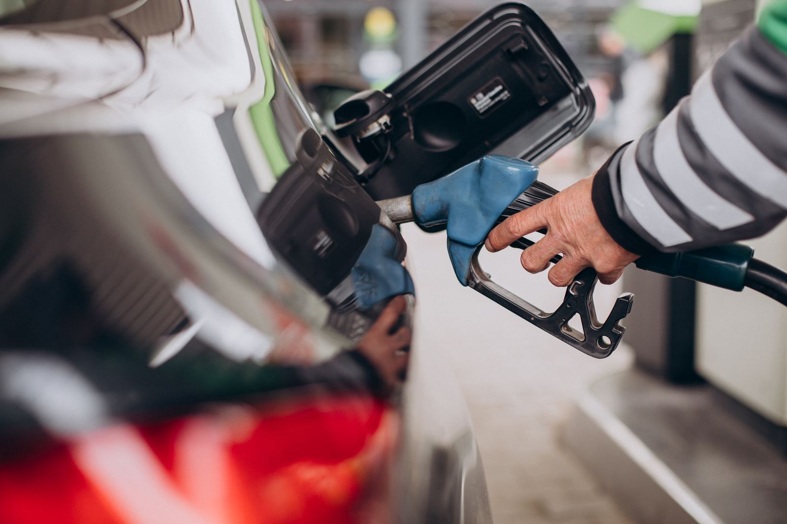 Vehicle being refuelled